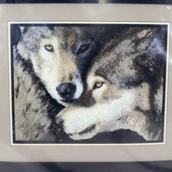 Classic Cross Stitch Kit Mates Wolves Outdoor Wildlife Animal 16.8" x 12.6" - Picture 1 of 6